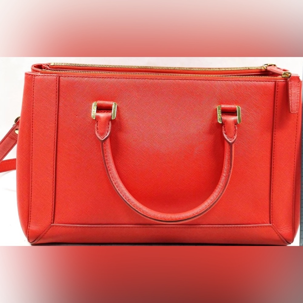 MCM Nuovo Leather Satchel Shoulder Crossbody Tote Pink - Picture 2 of 9